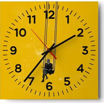 Hodiny Nástěnné hodiny do obýváku 40x40 Umění Art Bezhluké Hodiny na skle Tiché