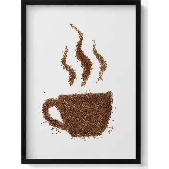 Obraz Závěsný obraz na zeď dekorace do bytu Šálek kávy se zrnky 50x70 cm