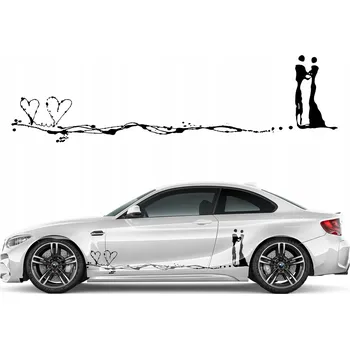 Samolepicí dekorace na vozidlo SAMOLEPKA na auto PÁR LÁSKA LOVE 46x172 cm