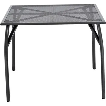 Zahradní stůl Kovový čtvercový stůl na terasu / zahradu, tahokov, černý, 90x90 cm
