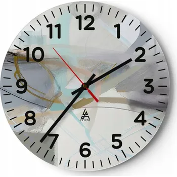 Hodiny Kuchyňské nástěnné hodiny 30x30 Abstrakce Moderní skleněné hodiny Tiché