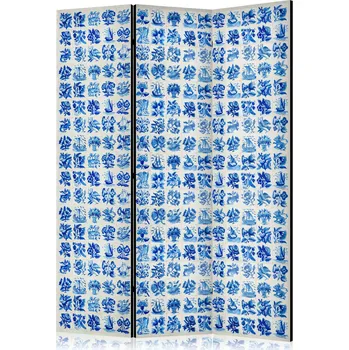 Paraván Paraván - Keramické dlaždice - Tradiční portugalské modré dlaždice Azulejos Velikost: 135x172 cm, Provedení: Jednostranný