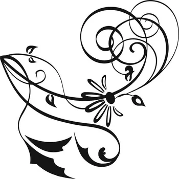 Obraz Samolepka na stěnu na zeď KVĚTINY ornamentální 70 cm