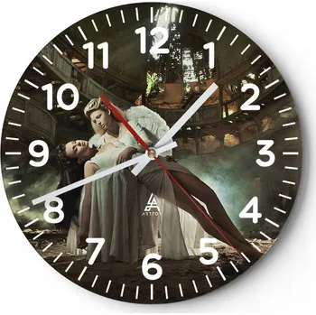 Hodiny Kuchyňské nástěnné hodiny 30x30 Žena Moderní skleněné hodiny do obýváku Tiché