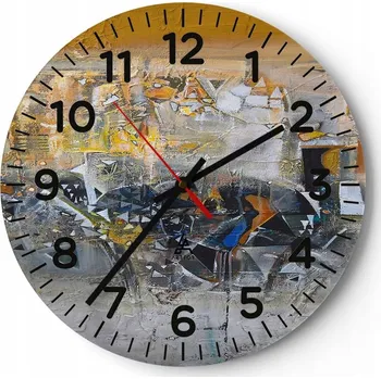 Hodiny Kuchyňské nástěnné hodiny 30x30 Abstrakce Moderní skleněné hodiny Tiché