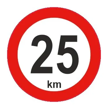 samolepka Samolepka maximální povolená rychlost – Dopravní značka 25 km/h (Průměr 15 cm)