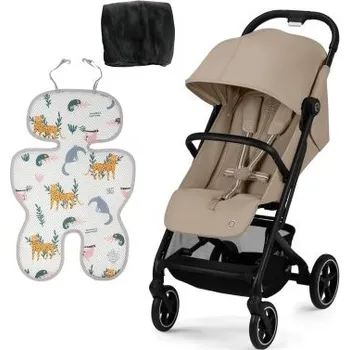 Kočárek Cybex Beezy Cenově zvýhodněný set - Black/Almond Beige