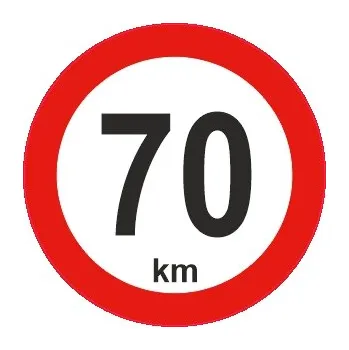 samolepka Samolepka maximální povolená rychlost – Dopravní značka 70 km/h (Průměr 15 cm)