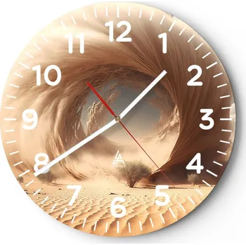Hodiny Kuchyňské nástěnné hodiny 30x30 Písek Moderní skleněné hodiny do obýváku Tiché