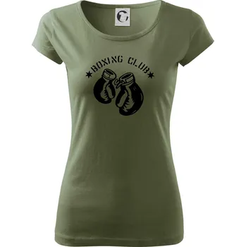 Dámské tričko Boxing club nápis - Dámské triko Pure - XS ( Khaki )