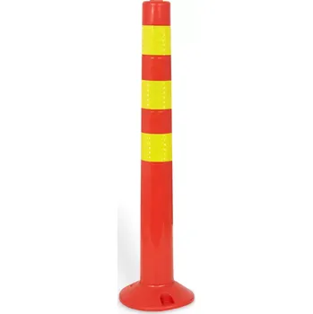 Plotový sloupek Oranžový plastový sloupek s reflexním pruhem - průměr 8 cm, výška 75 cm