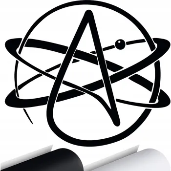 Samolepicí dekorace na vozidlo NÁLEPKA na auto ATEIZMUS ATEISTA SYMBOL 13x15