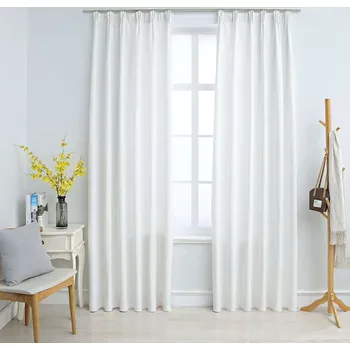 vidaXL Zatemňovací závěsy s háčky 2 ks 140 x 245 cm [134487] Barva: Tlumeně bílá