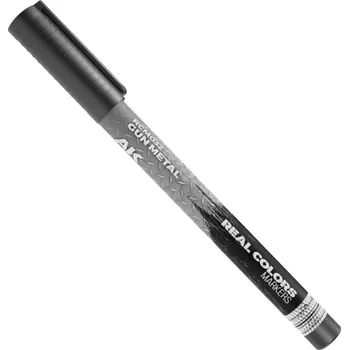 Barva ve spreji AK Interactive AK Real Colors Marker Gun Metal RCM032