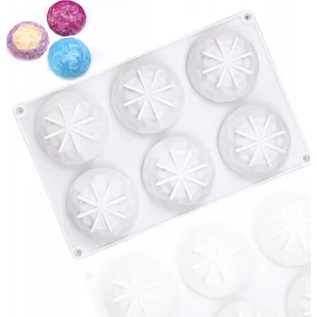 Formička Silikonová formička na mýdlo DIAMANTY, 6 ks