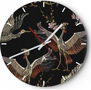 Hodiny Velké nástěnné hodiny 40x40 Abstrakce Skleněné hodiny Kulatý Tiché