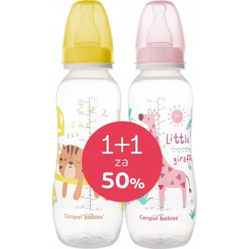 Kojenecká láhev CANPOL SADA ÚZKÁ LAHEV 330ml 12m+