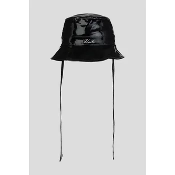 Klobouk KLOBOUK KARL LAGERFELD K/SIGNATURE WTRPRF BUCKET HAT BLACK