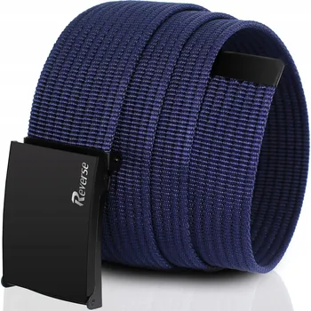 Opasek Pánský tmavě modrý popruhový Pásek ke kalhotám džínům REVERSE , 115 cm