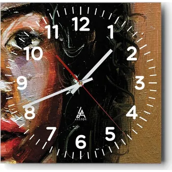 Hodiny Nástěnné hodiny do obýváku 40x40 Žena Bezhluké hodiny na skle Tiché