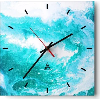 Hodiny Velké nástěnné hodiny 40x40 Abstrakce Skleněné tiché hodiny