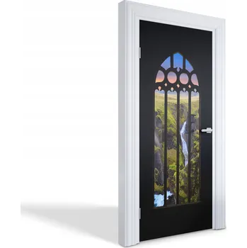Fototapeta Samolepka s dekorativním potiskem na dveře Gotické okno přírody 95x205 cm