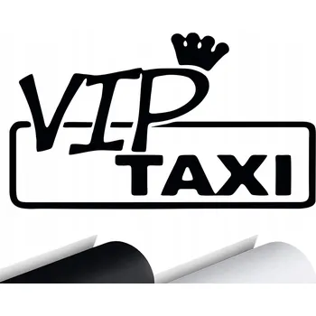 Samolepicí dekorace na vozidlo NÁLEPKA na auto TAXI VIP TAXI KORUNA 15x8,5 cm