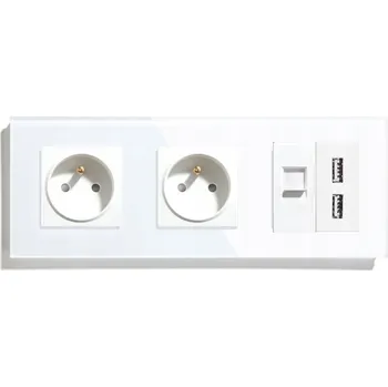 Elektrická zásuvka Elektrická Zásuvka, internetová, USB nástěnná BSEED bílá