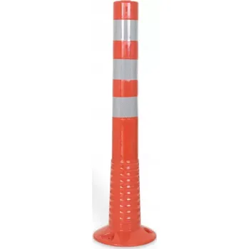 Plotový sloupek Oranžový plastový samonarovnávací sloupek - průměr 8 cm, výška 75 cm