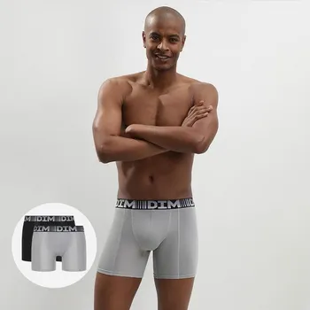 Boxerky Pánské sportovní boxerky 2 ks DIM 3D FLEX AIR LONG BOXER 2x - DIM - šedá XXL