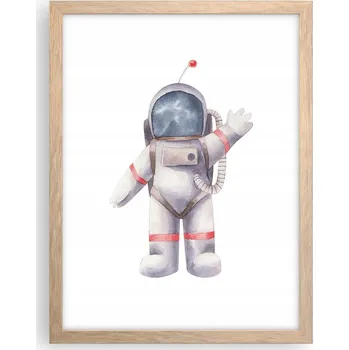 Obraz Obraz plakát v rámu světlý dub do obýváku 30x40 astronaut plakáty na zeď
