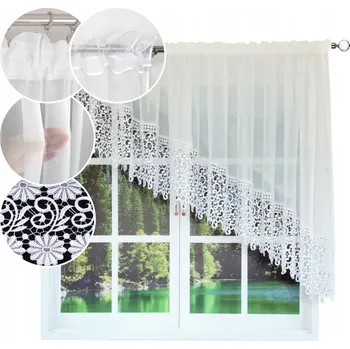 Záclona HOTOVÁ ZÁCLONA 400x160 ZÁCLONA ZÁCLONA BÍLÁ GUIPURE