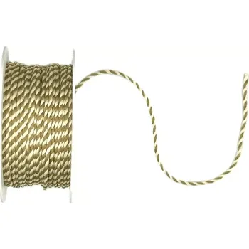 Stuha Provázek kroucený POLO LIGHT BRAUN 1mm x 5m (provázek bavlněný, dekorační, bílo-hnědý)