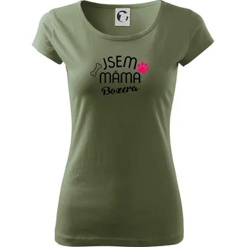 Dámské oblečení Jsem máma Boxera - Dámské triko Pure - 2XL ( Khaki )