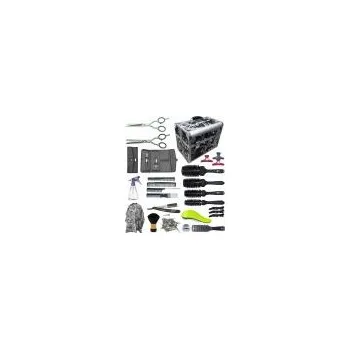 Kosmetická taška STAR kufr Jaguar Kadeřnický set pro učně - hliníkový kufřík s vybavením pro praváky