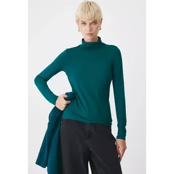 Dámské tričko Tričko s dlouhým rukávem Medicine dámské, zelená barva, s golfem RW24.BUD071 67X, vel. XS