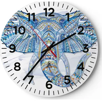 Hodiny Kuchyňské nástěnné hodiny 30x30 Abstrakce Moderní skleněné hodiny Tiché