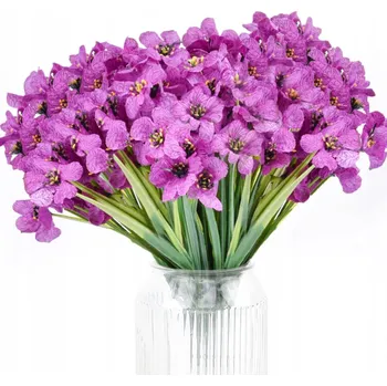 umělá květina UMĚLÉ KVĚTY OZDOBNÁ KYTICE FIALOVÁ DEKORACE