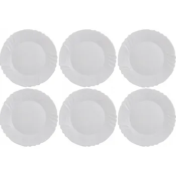 Talíř 6x JÍDELNÍ TALÍŘ PLYTKÝ BÍLÝ EBRO bormioli 25 cm VELKÝ na hlavní chod
