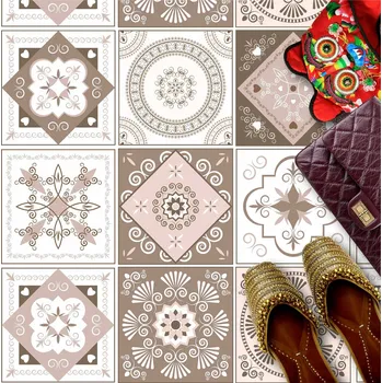 Fototapeta Samolepky nálepky na podlahové dlaždice 20x20 cm Azulejos Talavera, motiv květiny