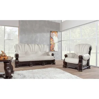 Sedací souprava Kožená sedací souprava Ceylan 3R+1+1 bílá