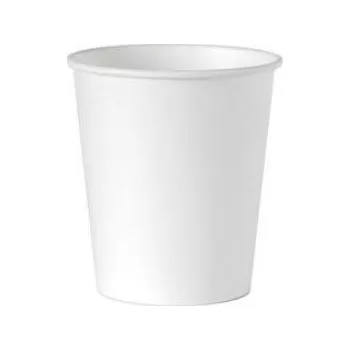 Jednorázové nádobí Papírový kelímek bílý jednorázový bez plastu hladký na kávu 180ml 100 ks