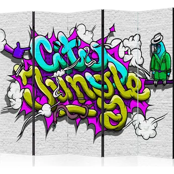 Paraván Paraván - Městská džungle - graffiti II Velikost: 225x172 cm, Provedení: Jednostranný