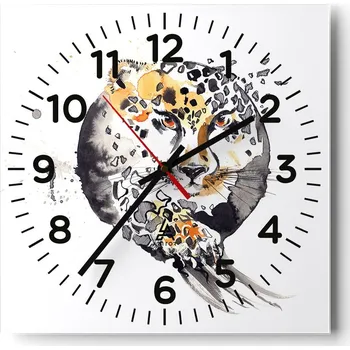 Hodiny Nástěnné hodiny do obýváku 40x40 Zvířata Bezhluczne Skleněné hodiny Tiché