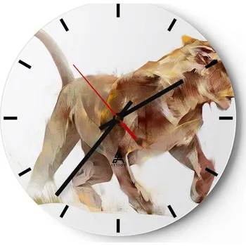 Hodiny Nástěnné hodiny do kuchyně 30x30 Zvířata Skleněné hodiny do obýváku Tiché