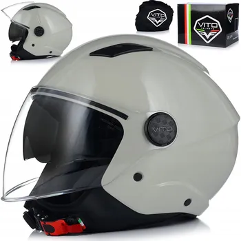 Helma na motorku MOTOCYKLOVÁ PŘILBA OTEVŘENÁ | VITO SARENTA | PŘILBA NA SKÚTR CHOPPER ECE 22.06 + SLUNEČNÍ CLONA