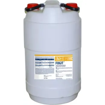 Dezinfekce schülke fogit, 50 kg (Vysoce účinný koncentrovaný kapalný dezinfekční přípravek na bázi aldehydů, určený k dezinfekci ploch a povrchů postřikem a k prostorové dezinfekci při aplikaci zmlžováním. Určený pro dezinfekci v chovech zvířat.)