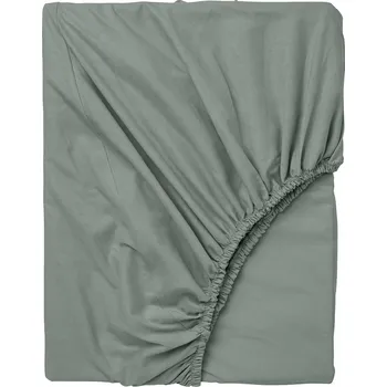 Prostěradlo IKEA DVALA Prostěradlo s gumou bavlna 160 x 200 cm šedo-zelené
