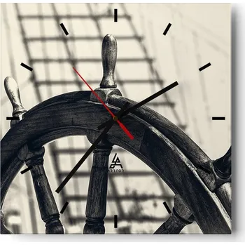 Hodiny Velké nástěnné hodiny 40x40 Moře Voda Skleněné hodiny Tiché