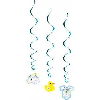 Dekorace Závěsné spirály BABY SHOWER Chlapeček 3ks 53209